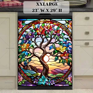 Preview of Stained Glass Spring Tree magnet in XX Large size.