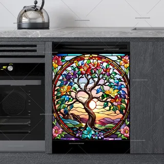 Preview of Stained Glass Spring Tree magnet.