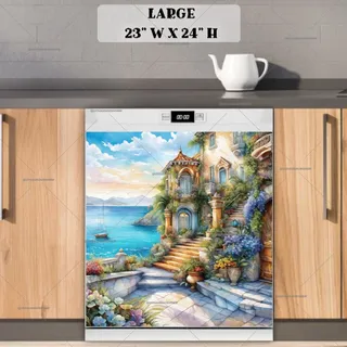 Preview of Lovely Mediterranean Villa magnet in Large size.