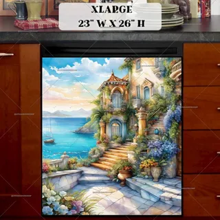 Preview of Lovely Mediterranean Villa magnet in Extra Large size.