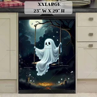 Preview of Halloween Ghost on the Swing magnet in XX Large size.