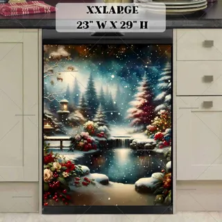 Preview of Vintage Christmas Pond magnet in XX Large size.