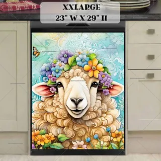 Preview of Whimsical Flower Sheep magnet in XX Large size.