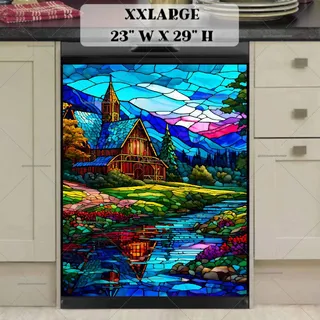 Preview of Stained Glass Summer Farmhouse magnet in XX Large size.