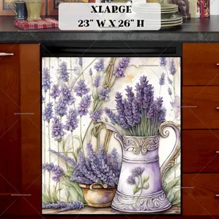 Preview of Rustic Pitcher and Lavenders magnet in Extra Large size.