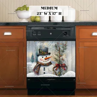 Preview of Rustic Farmhouse Snowman magnet in Medium size.