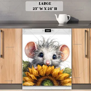 Preview of Baby Mouse and Sunflower magnet in Large size.