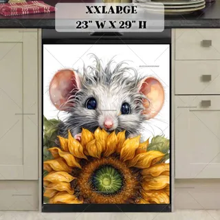 Preview of Baby Mouse and Sunflower magnet in XX Large size.