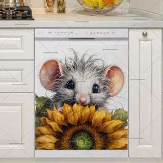 Preview of Baby Mouse and Sunflower magnet.