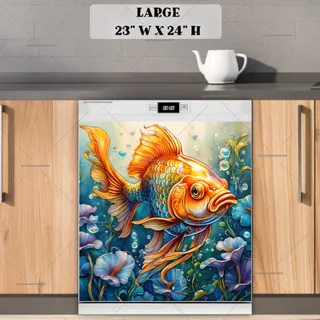 Preview of Pretty Yellow Goldfish magnet in Large size.