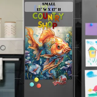 Preview of Pretty Yellow Goldfish magnet in Small size.