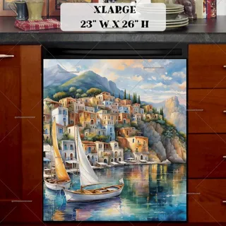 Preview of Italian Seaside Village magnet in Extra Large size.