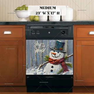 Preview of Rustic Farmhouse Snowman in Top Hat magnet in Medium size.