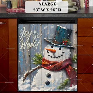 Preview of Rustic Farmhouse Snowman in Top Hat magnet in Extra Large size.