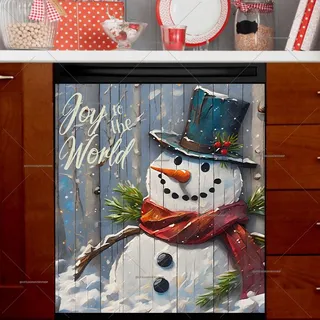 Preview of Rustic Farmhouse Snowman in Top Hat magnet.