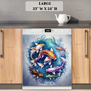 Preview of Colorful Koi Fish magnet in Large size.