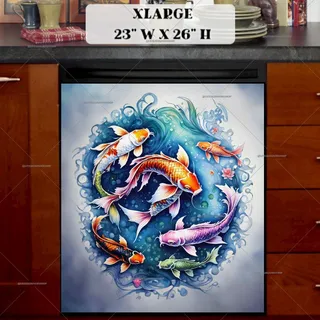 Preview of Colorful Koi Fish magnet in Extra Large size.