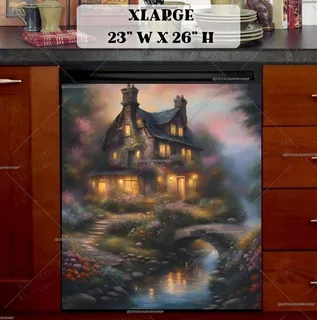 Preview of Cottage Beside the Little Creek magnet in Extra Large size.