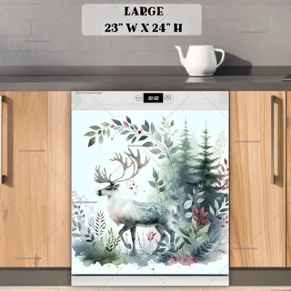 Preview of Boho Reindeer in the Forest magnet in Large size.