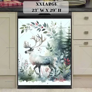 Preview of Boho Reindeer in the Forest magnet in XX Large size.