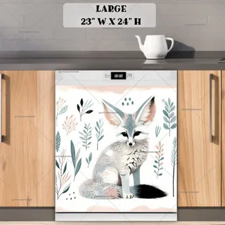 Preview of Cute Boho Fennec Fox magnet in Large size.