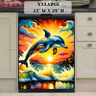 Preview of Jumping Dolphin in the Sunset magnet in XX Large size.