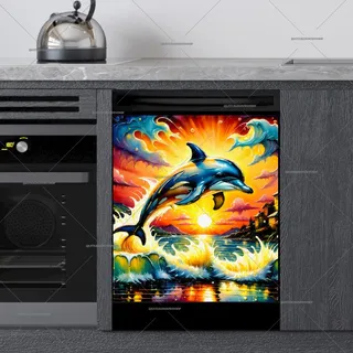 Preview of Jumping Dolphin in the Sunset magnet.