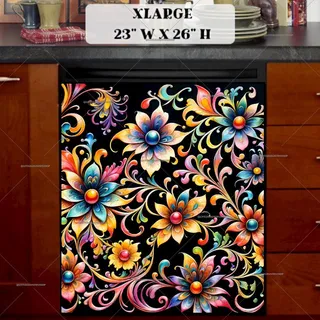 Preview of Beautiful Floral Pattern magnet in Extra Large size.