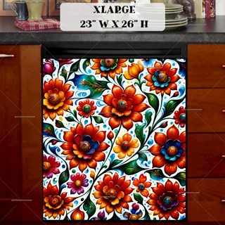 Preview of Beautiful Hungarian Floral Pattern magnet in Extra Large size.