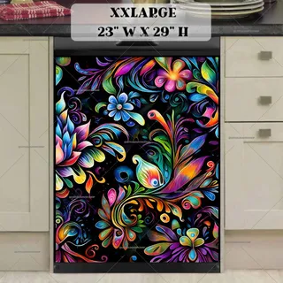 Preview of Colorful Abstract Flowers magnet in XX Large size.