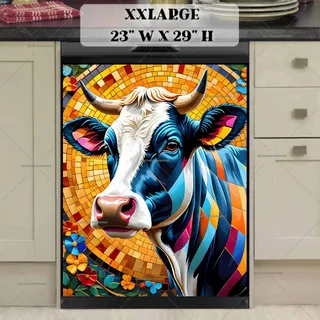 Preview of Beautiful Mosaic Cow magnet in XX Large size.