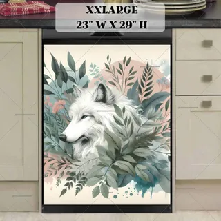 Preview of Boho White Wolf magnet in XX Large size.