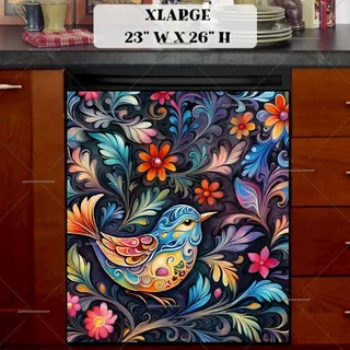 Preview of Pretty Folklore Abstract Bird magnet in Extra Large size.