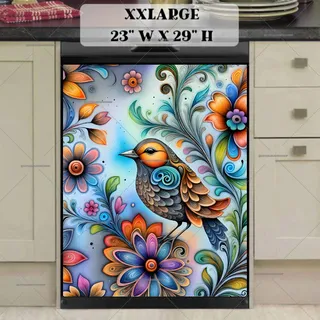 Preview of Folklore Bird and Flowers magnet in XX Large size.