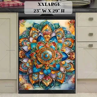 Preview of Pretty Indian Boho Mandala magnet in XX Large size.