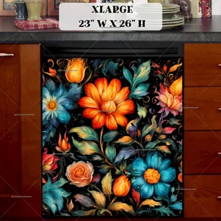 Preview of Beautiful Slovak Folklore Flowers magnet in Extra Large size.