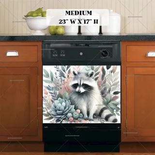 Preview of Bohemian Raccoon in the Meadow magnet in Medium size.