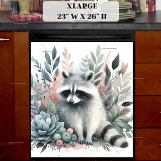 Preview of Bohemian Raccoon in the Meadow magnet in Extra Large size.