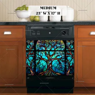 Preview of Stained Glass Beautiful Tree magnet in Medium size.