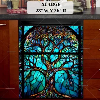 Preview of Stained Glass Beautiful Tree magnet in Extra Large size.