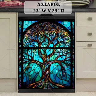 Preview of Stained Glass Beautiful Tree magnet in XX Large size.