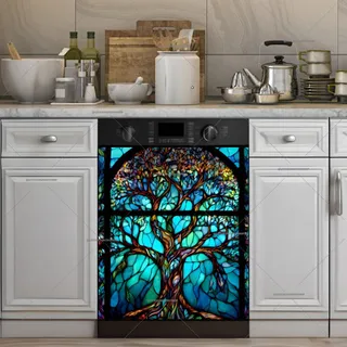 Preview of Stained Glass Beautiful Tree magnet.