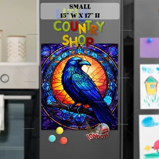 Preview of Stained Glass Crow magnet in Small size.