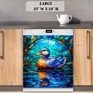 Preview of Stained Glass Duck magnet in Large size.