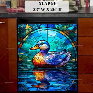 Preview of Stained Glass Duck magnet in Extra Large size.