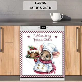 Preview of Cute Christmas Chef Mouse magnet in Large size.