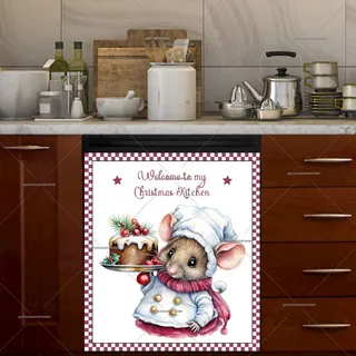 Preview of Cute Christmas Chef Mouse magnet.