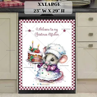 Preview of Cute Christmas Chef Mouse Girl magnet in XX Large size.