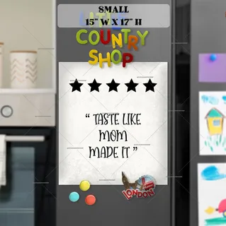 Preview of Funny Kitchen Review magnet in Small size.