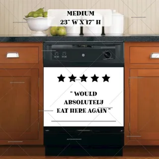 Preview of Cute and Funny Kitchen Review magnet in Medium size.